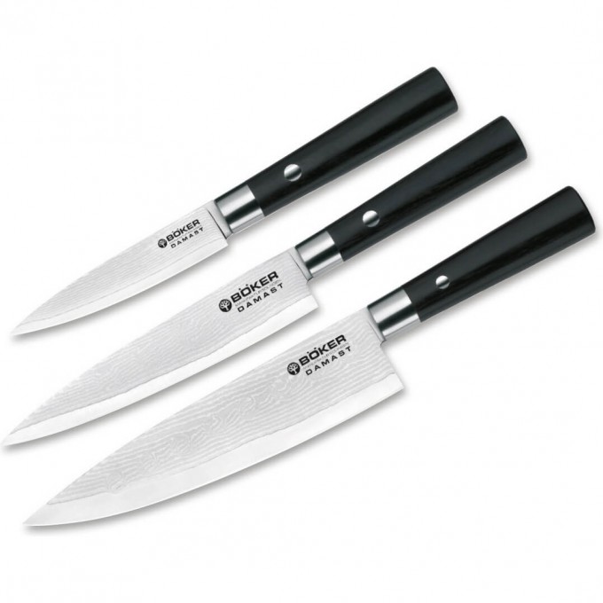 Набор кухонных ножей BOKER DAMASCUS TRIO BK130420SET Набор кухонных ножей BOKER DAMASCUS TRIO BK130420SET